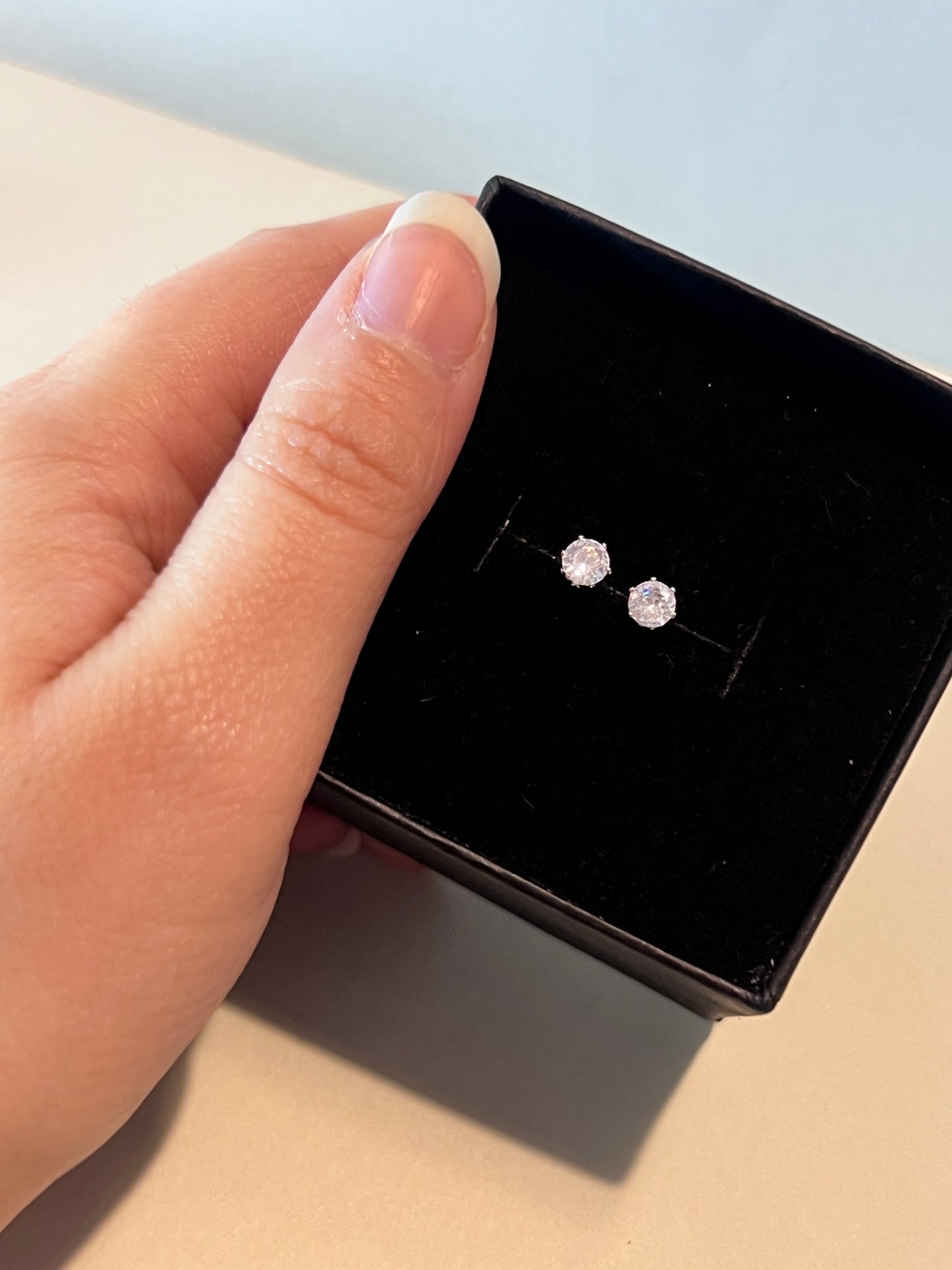 Plain Zircon Stud Earrings