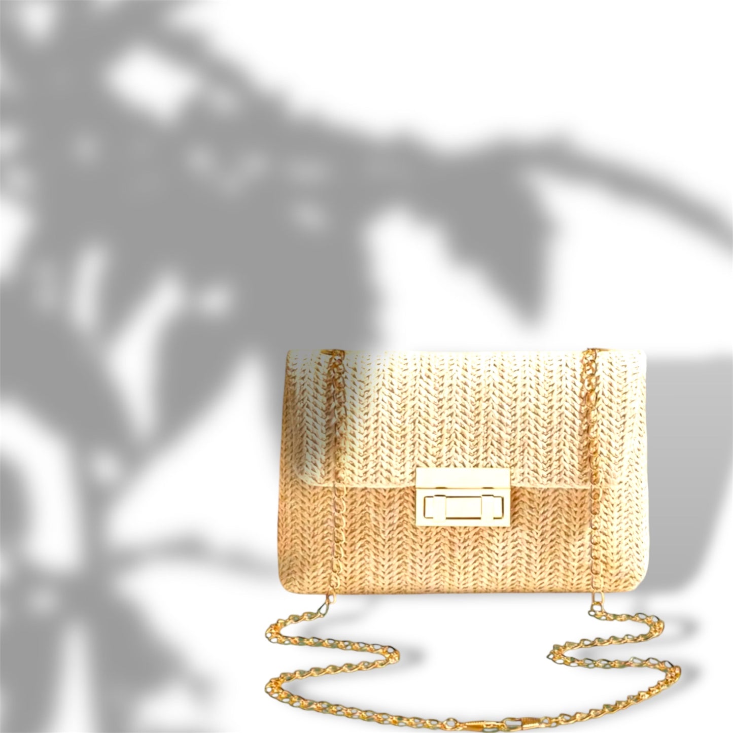 Sage - Woven Beige Shoulder Bag