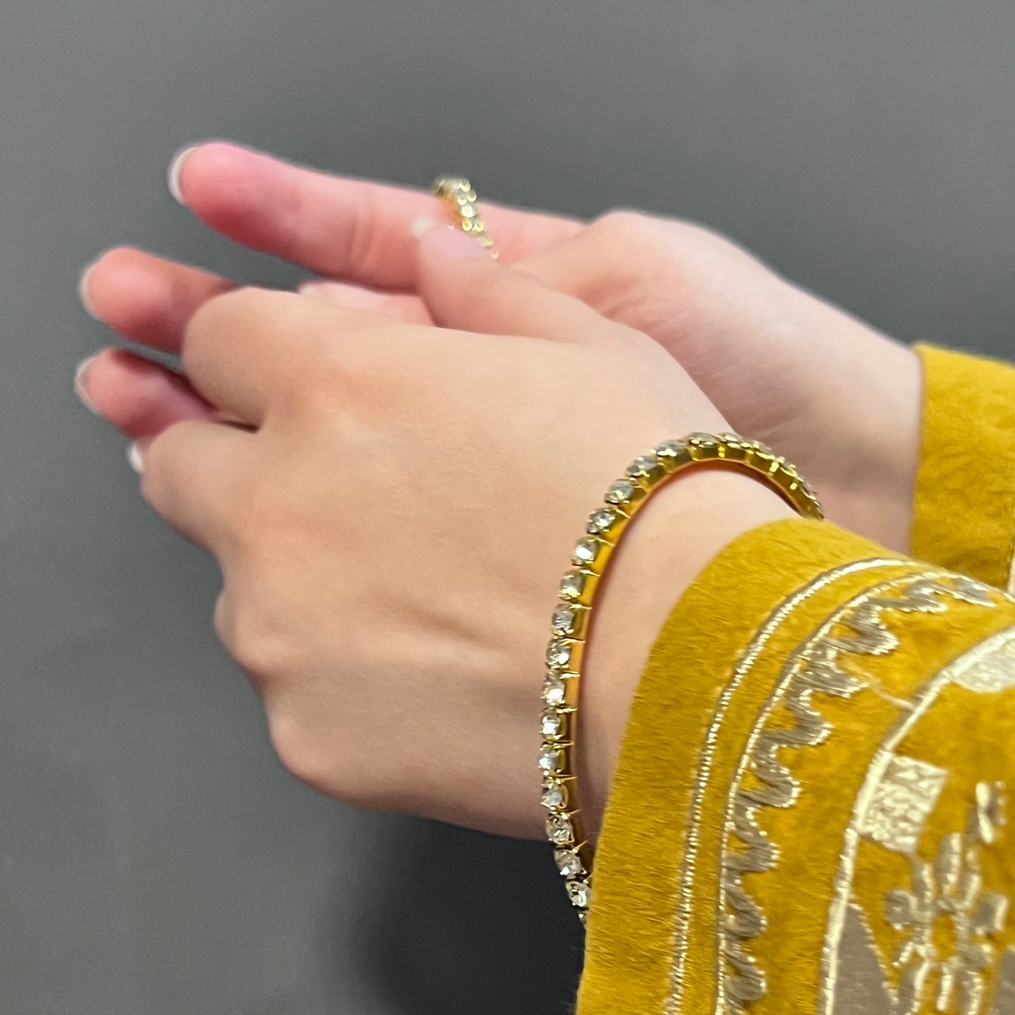 Stretchable Gold Tennis Bracelet