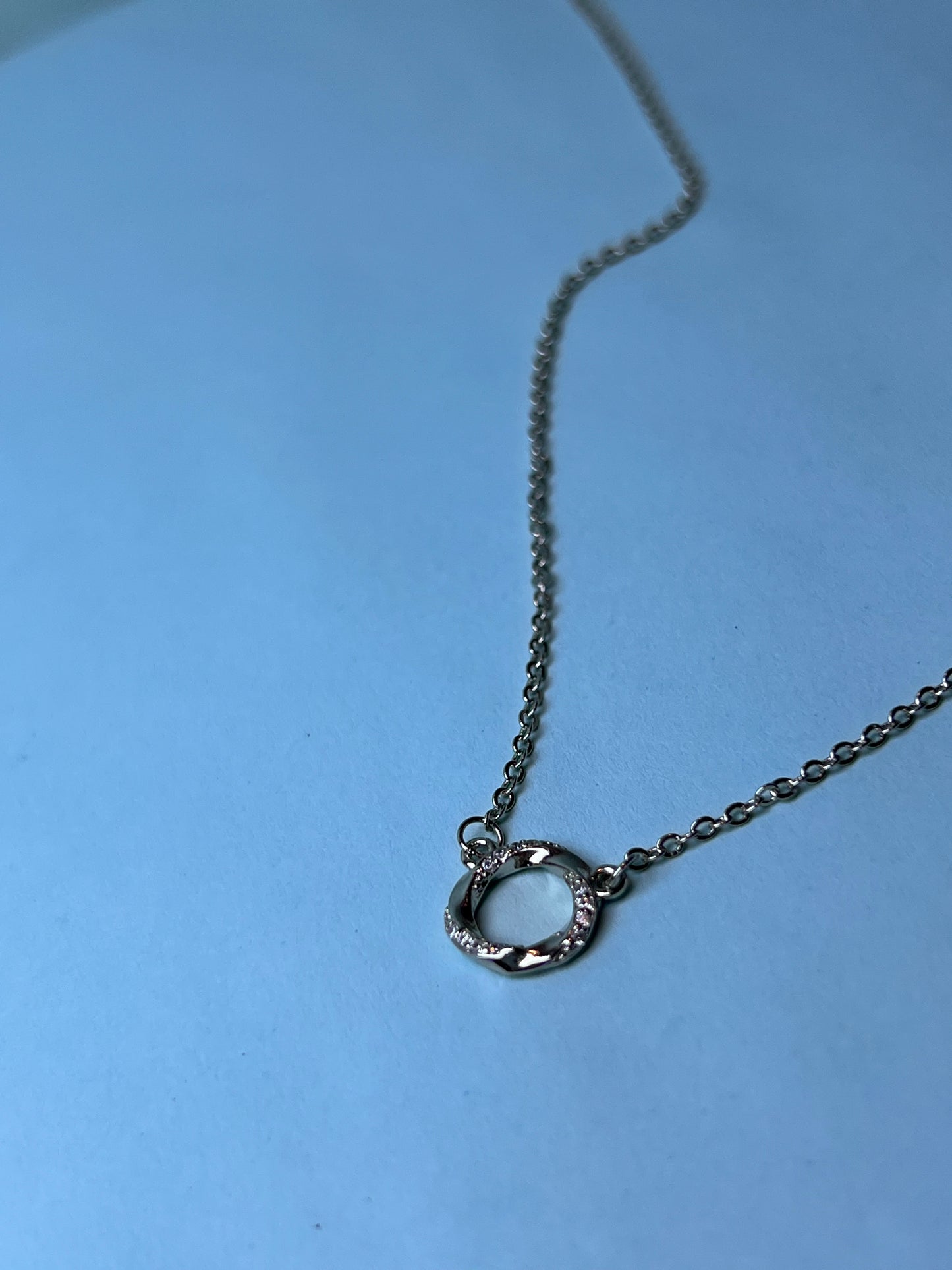 Silver Twisted Circle Pendant