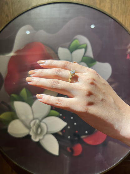 Gold Solitaire Ring - Minimal