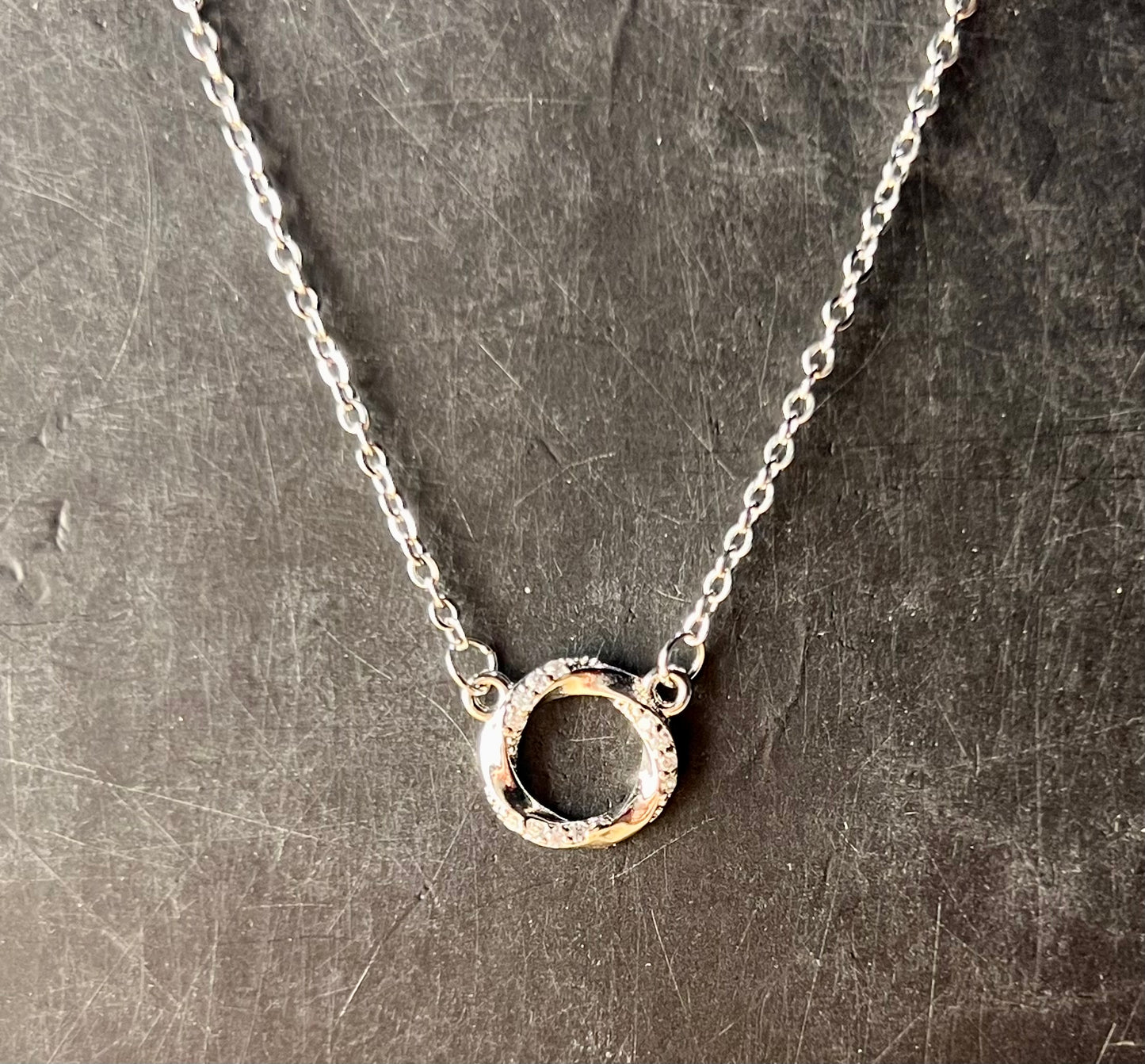 Silver Twisted Circle Pendant