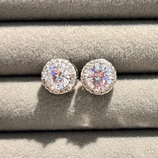 Elegant Silver Round Step Zircon Tops