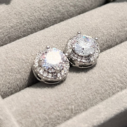 Elegant Silver Round Step Zircon Tops