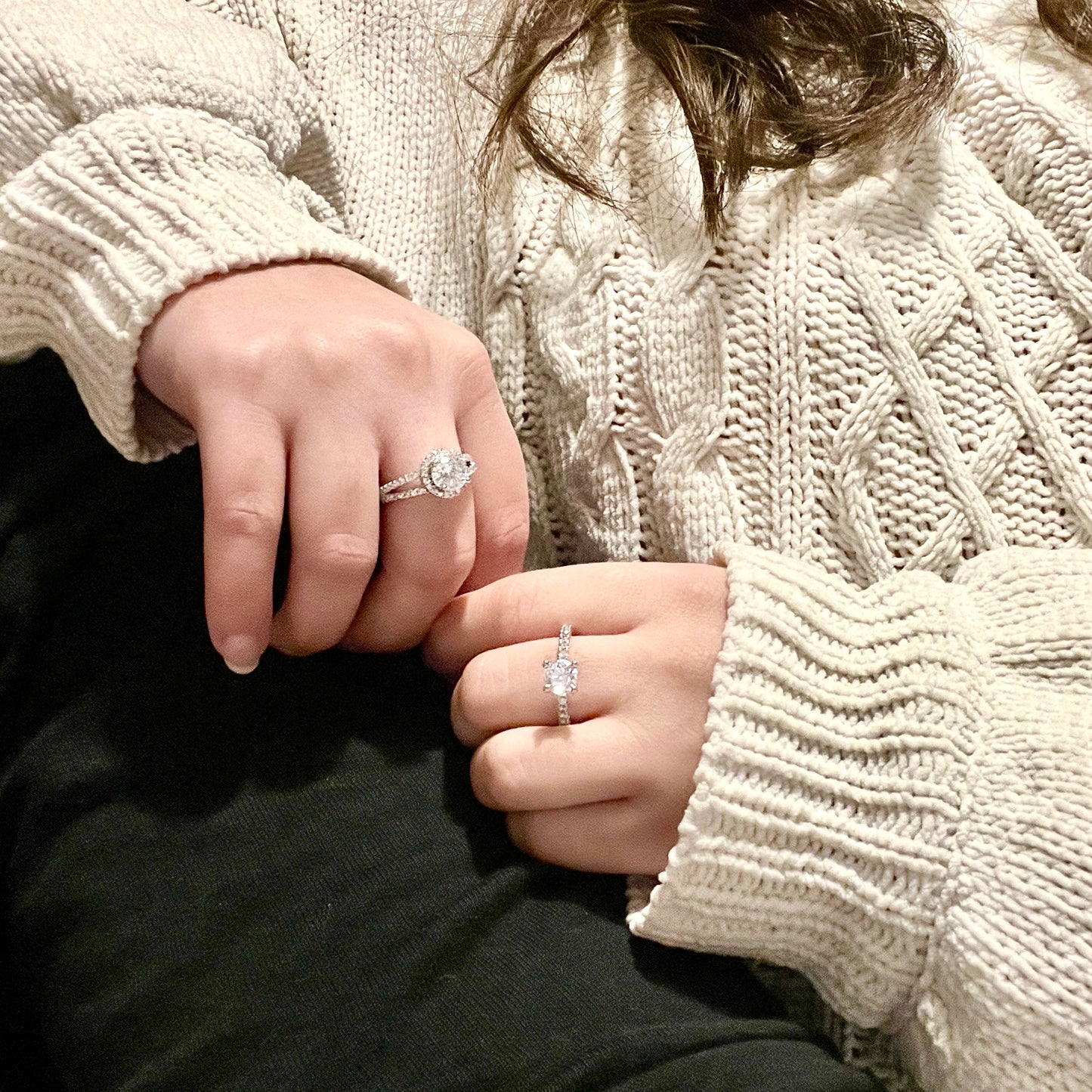 Dual Band Solitaire Ring