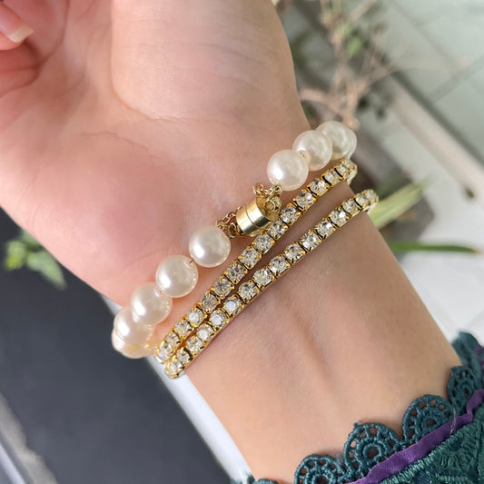 Stretchable Gold Tennis Bracelet