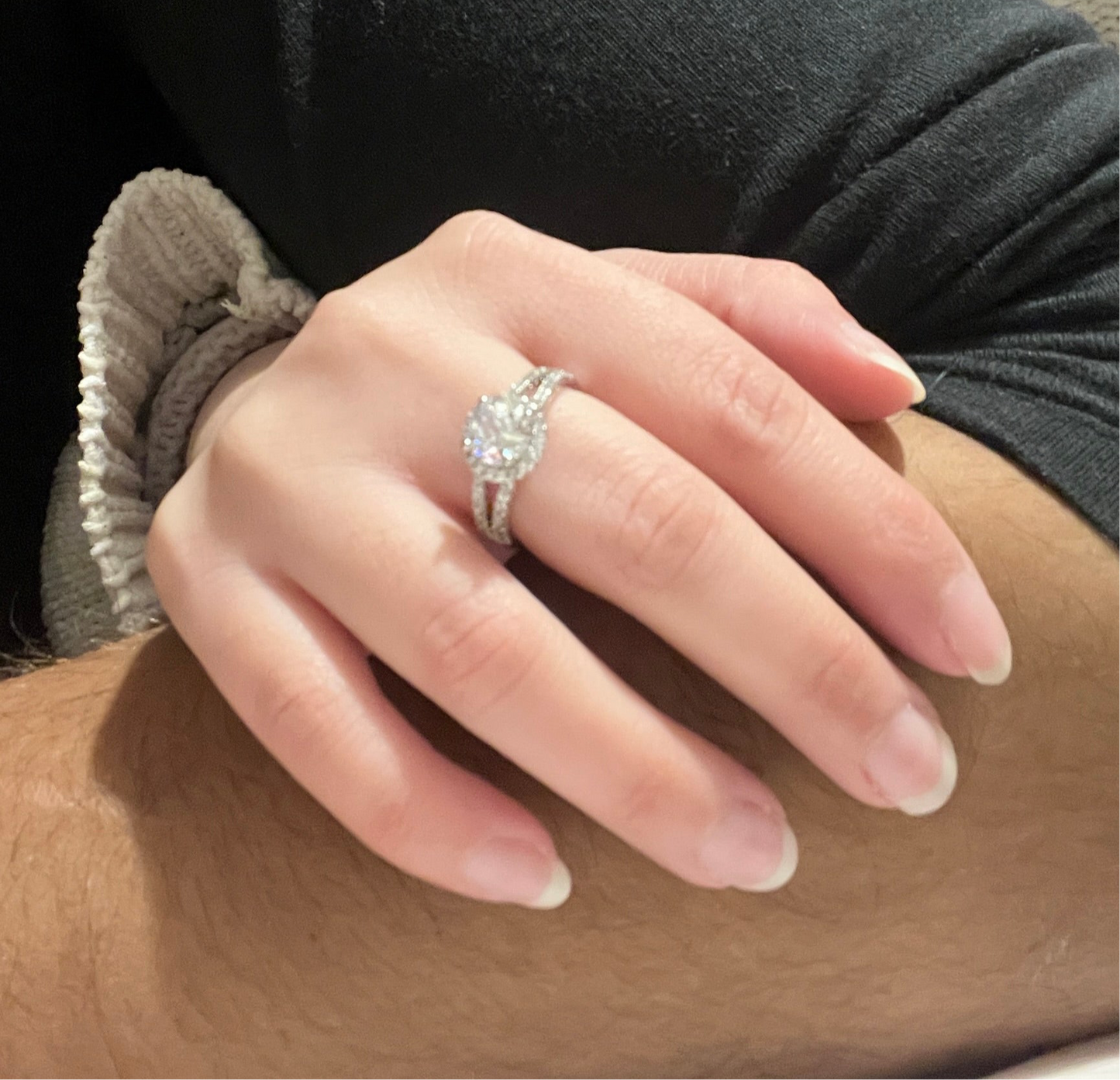 Dual Band Solitaire Ring