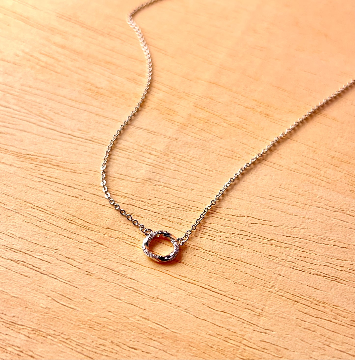 Silver Twisted Circle Pendant
