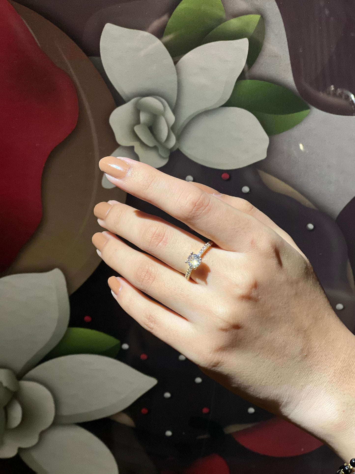 Gold Solitaire Ring - Minimal
