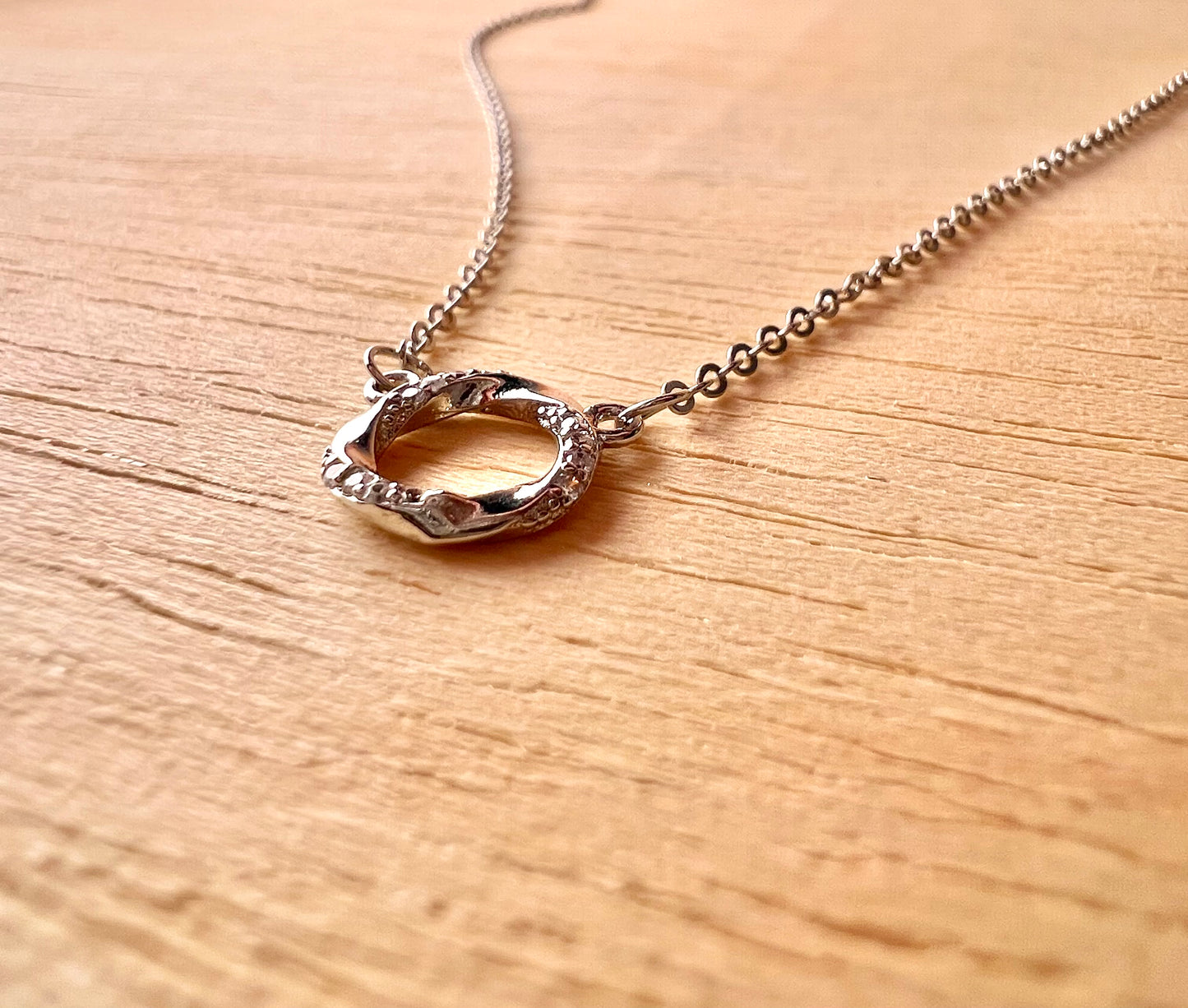 Silver Twisted Circle Pendant