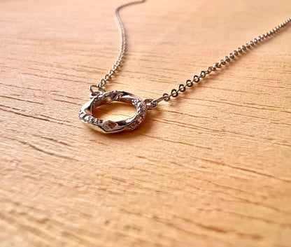 Silver Twisted Circle Pendant