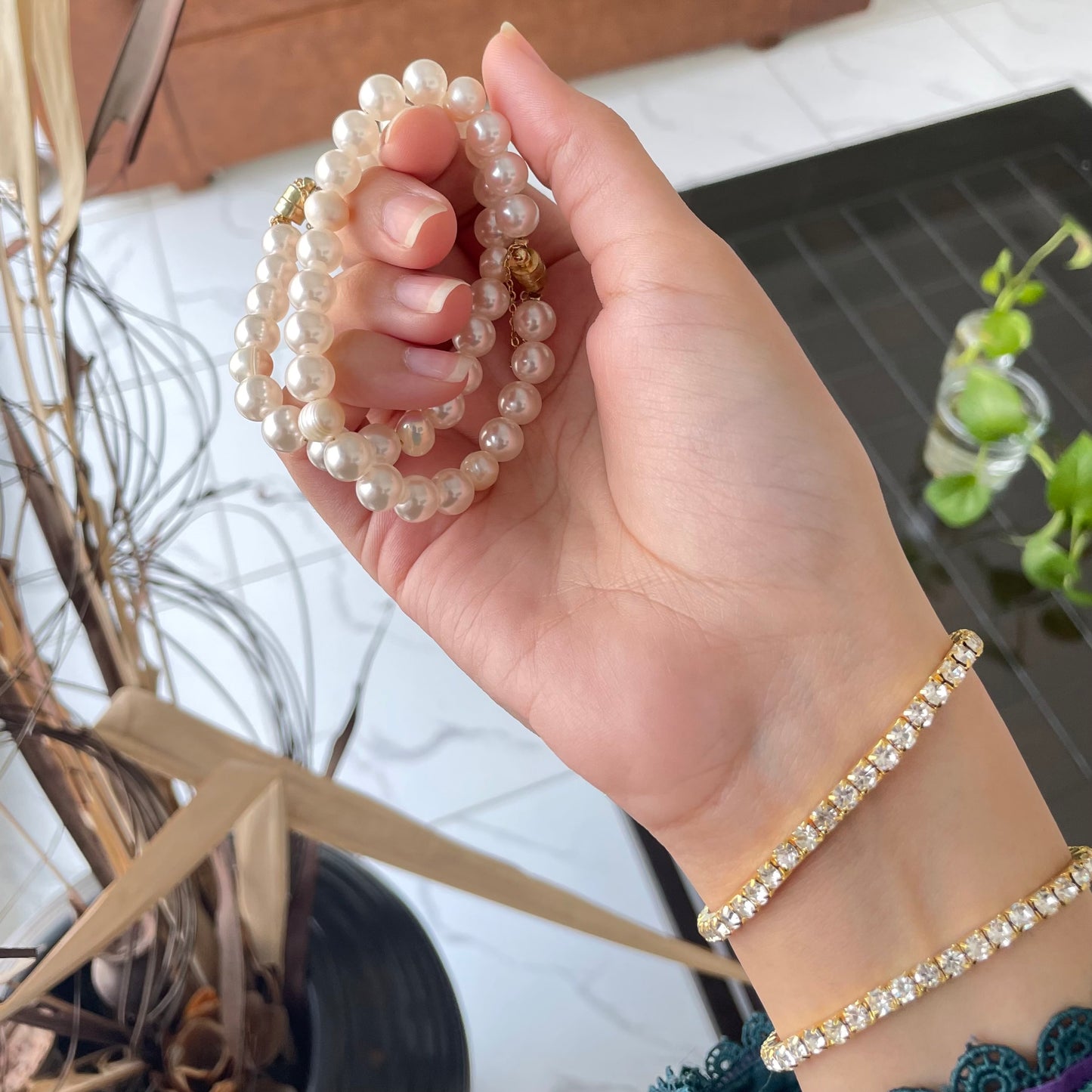Stretchable Gold Tennis Bracelet