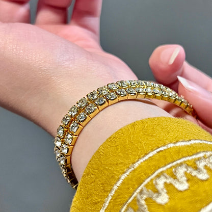 Stretchable Gold Tennis Bracelet