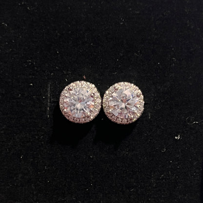 Elegant Silver Round Step Zircon Tops