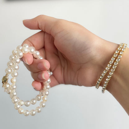 Stretchable Gold Tennis Bracelet