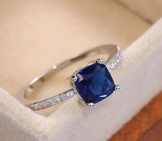 Squared Sapphire Ring