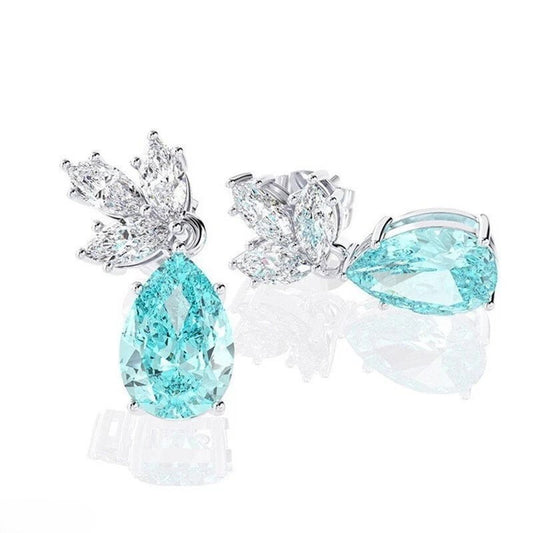 Blue Zircon Stone Earrings
