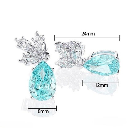 Blue Zircon Stone Earrings