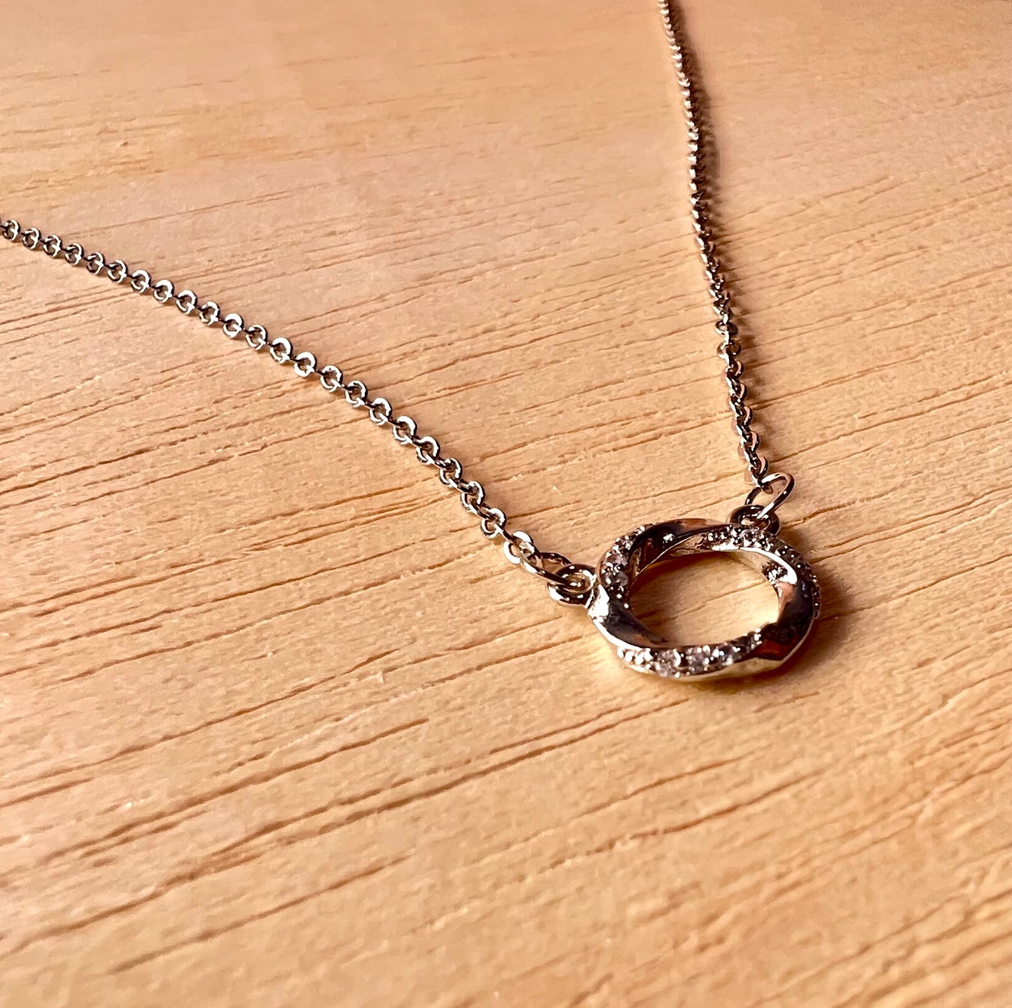 Silver Twisted Circle Pendant