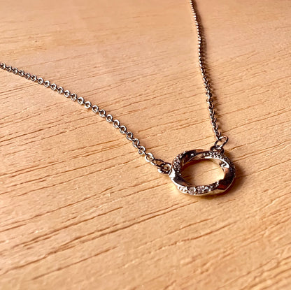 Silver Twisted Circle Pendant