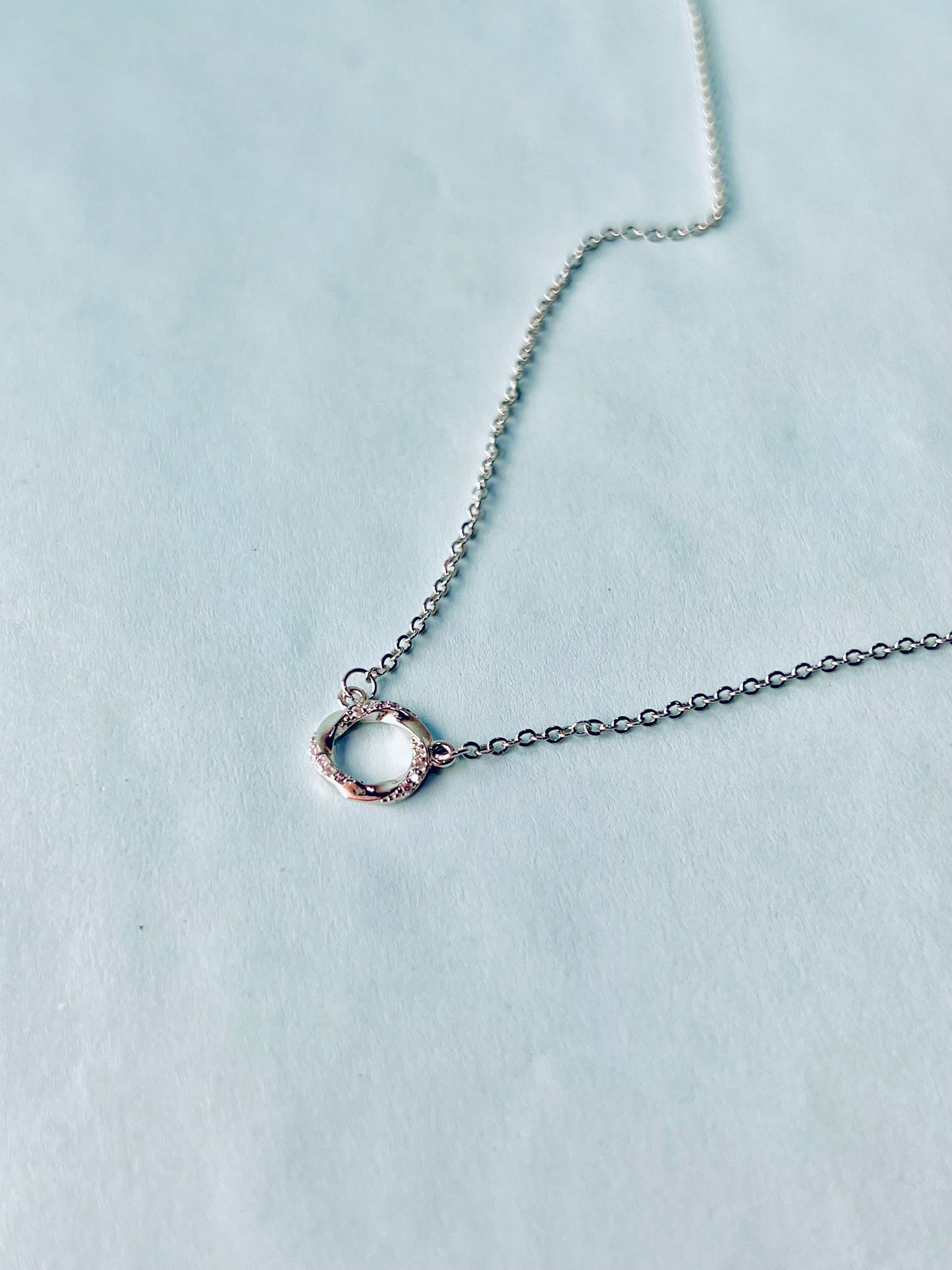 Silver Twisted Circle Pendant