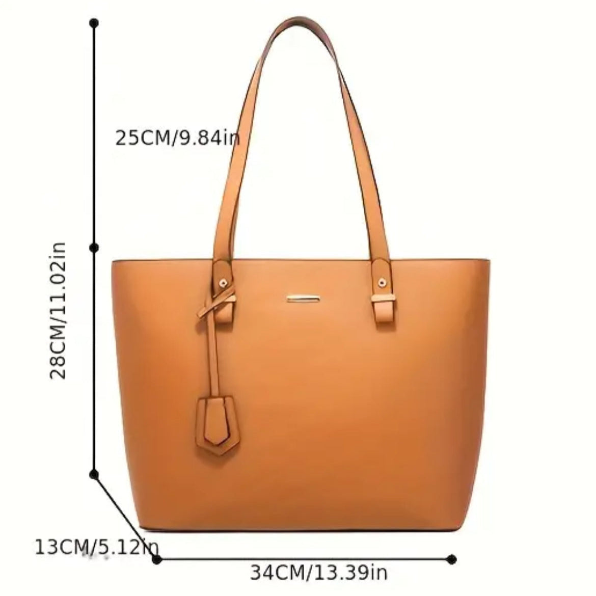 Echo Brown Tote bag size