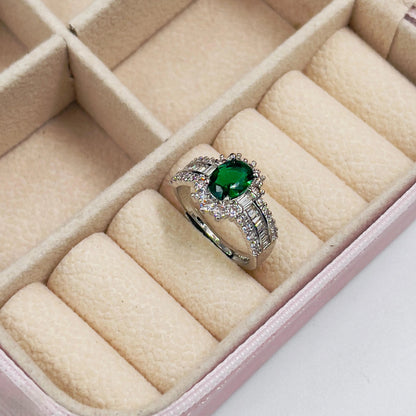 Emerald Green Zircon Stone Ring