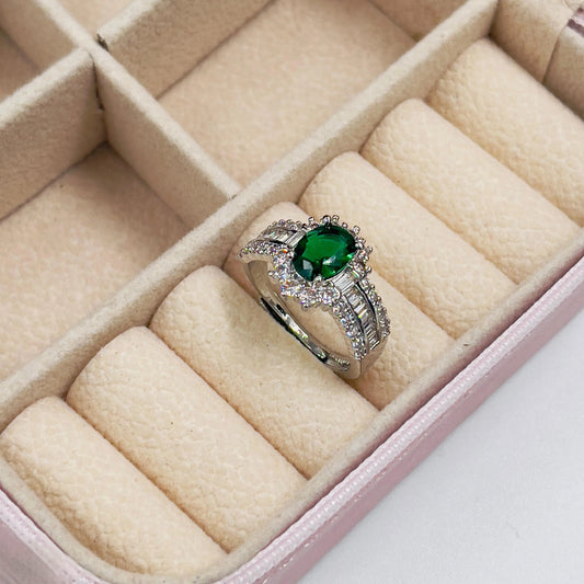 Emerald Green Zircon Stone Ring