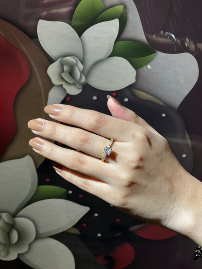 Gold Solitaire Ring - Minimal