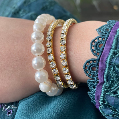 Stretchable Gold Tennis Bracelet