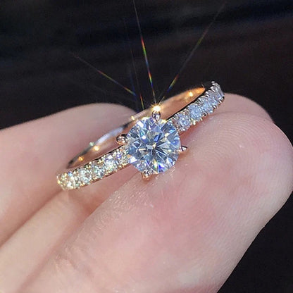 Gold Solitaire Ring - Minimal
