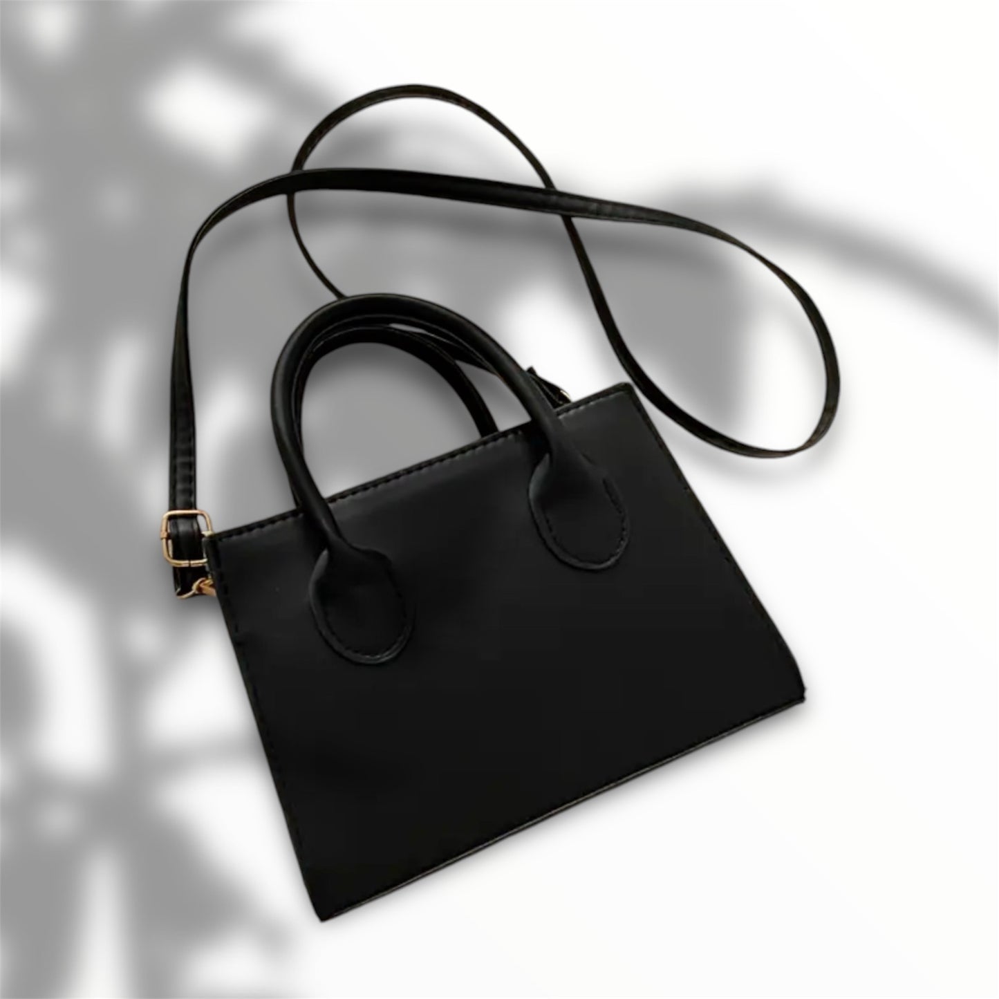 Onyx - Black Leather Crossbody Bag