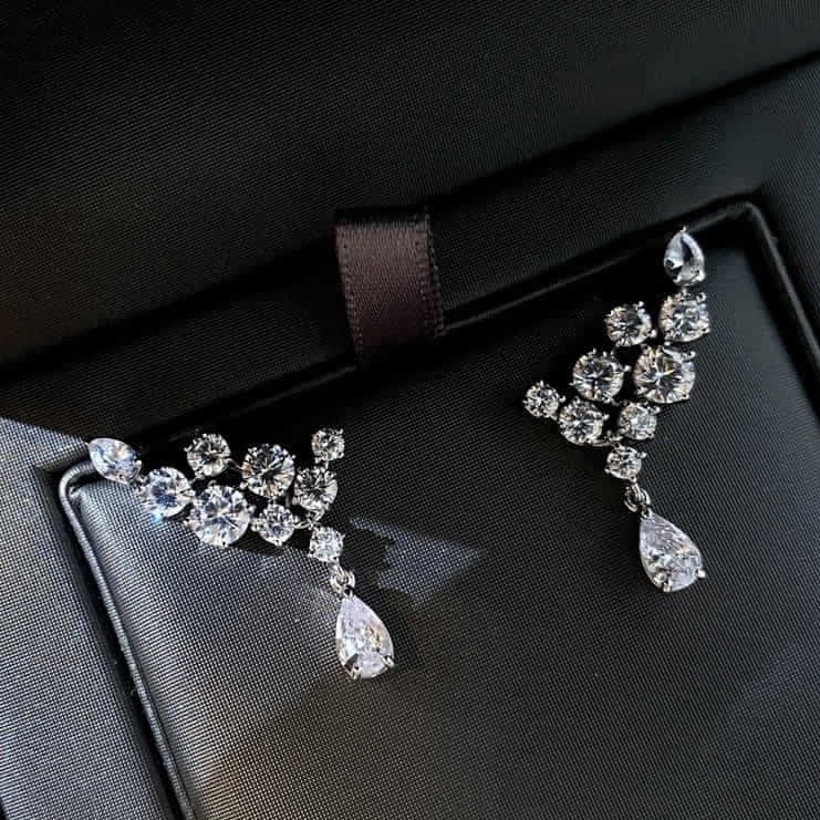 Zircon Pear Drop Earrings
