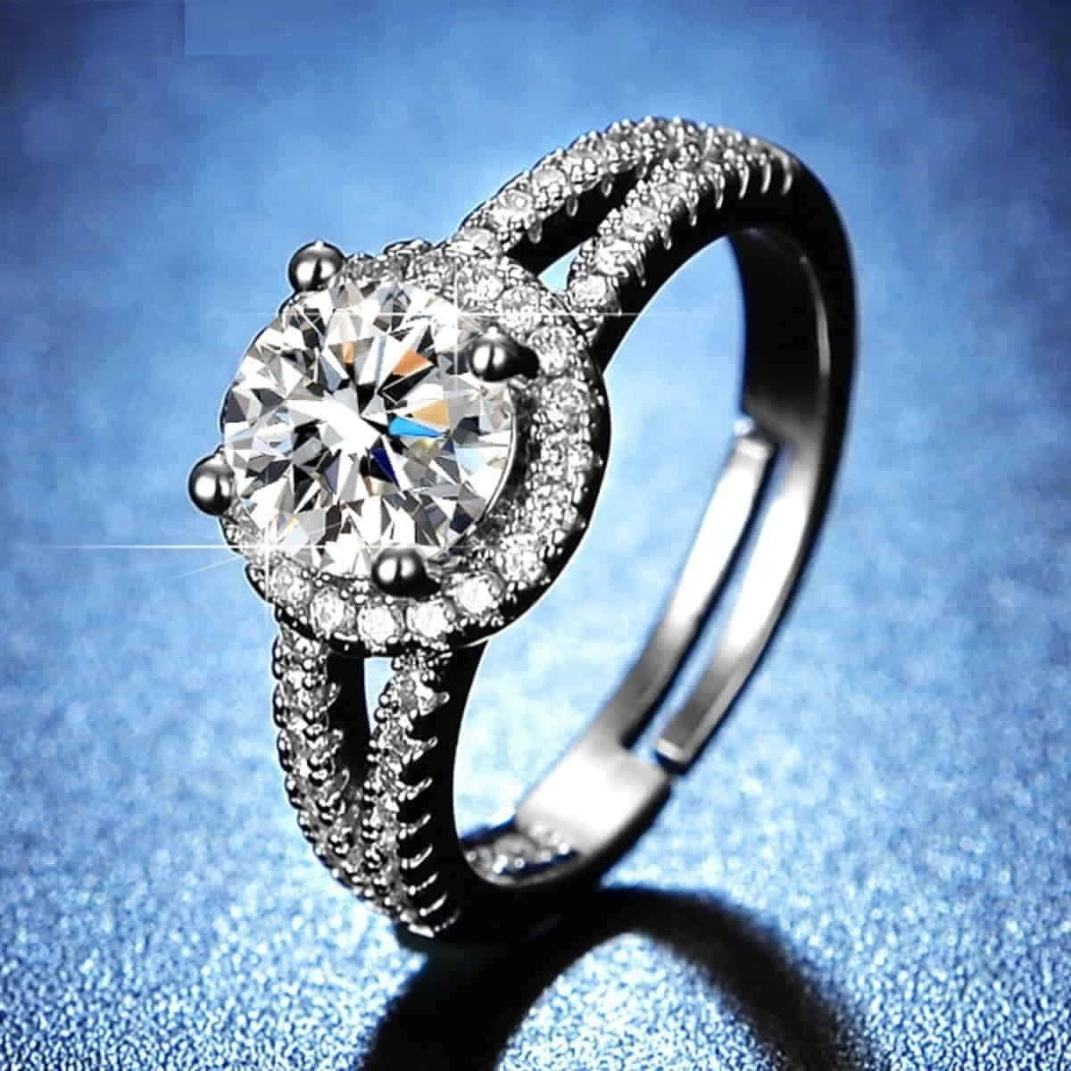 Dual Band Solitaire Ring