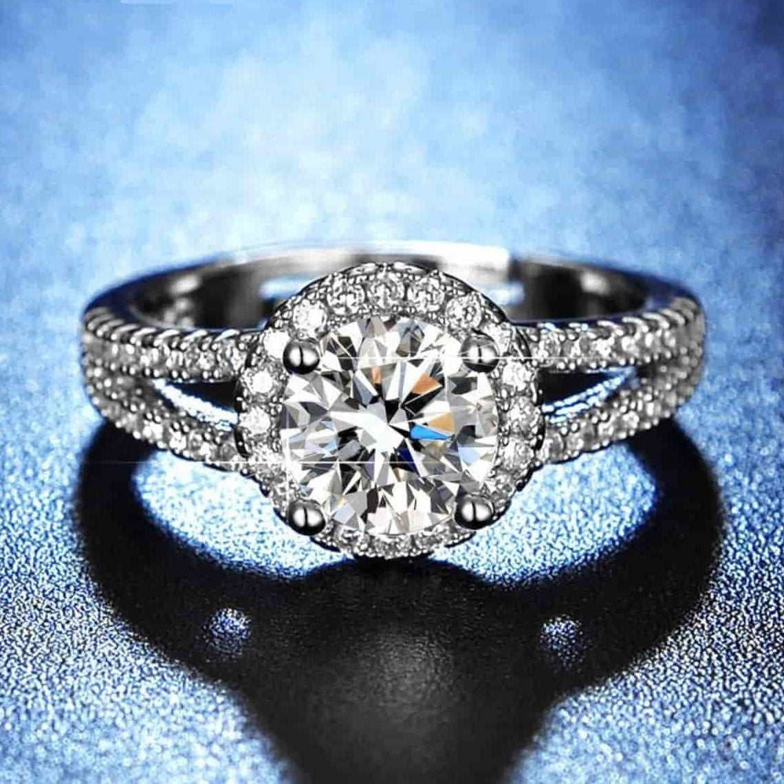 Dual Band Solitaire Ring