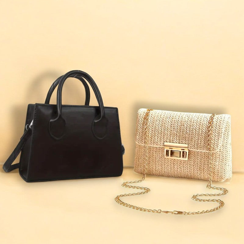 Sage - Woven Beige Shoulder Bag