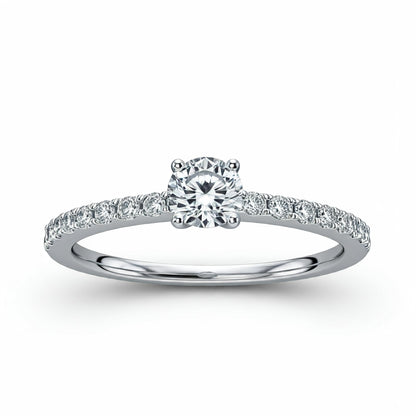 Silver Solitaire Ring - Minimal