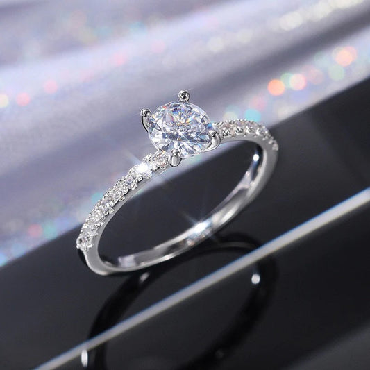 Silver Solitaire Ring - Minimal