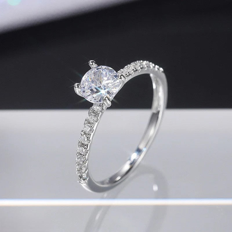 Silver Solitaire Ring - Minimal