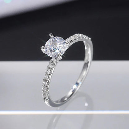 Silver Solitaire Ring - Minimal