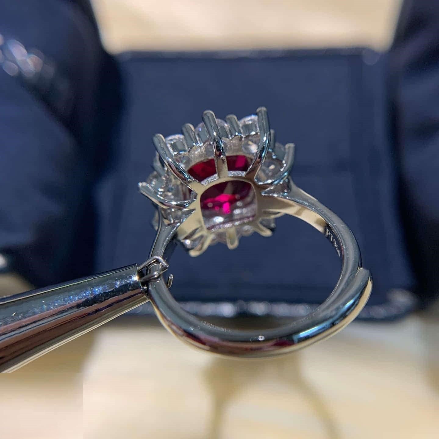 Radiant Ruby Halo Ring