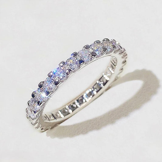 Radiant Zircon Stone Band Ring