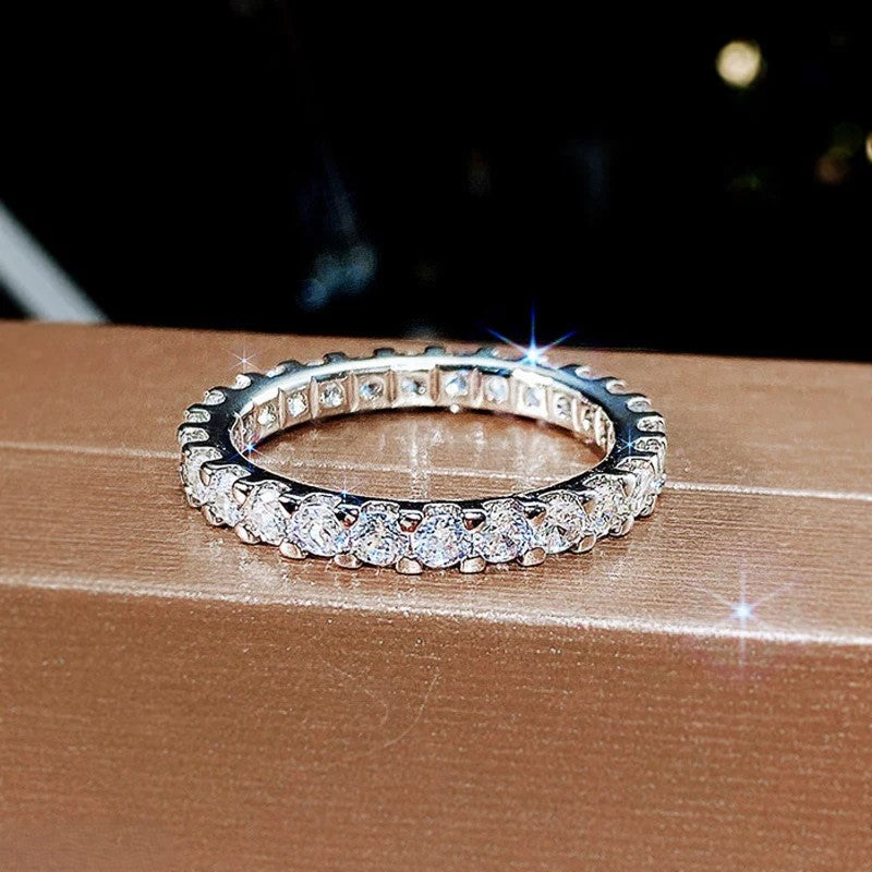 Radiant Zircon Stone Band Ring