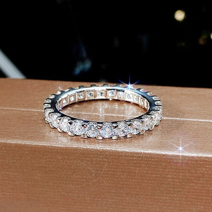 Radiant Zircon Stone Band Ring