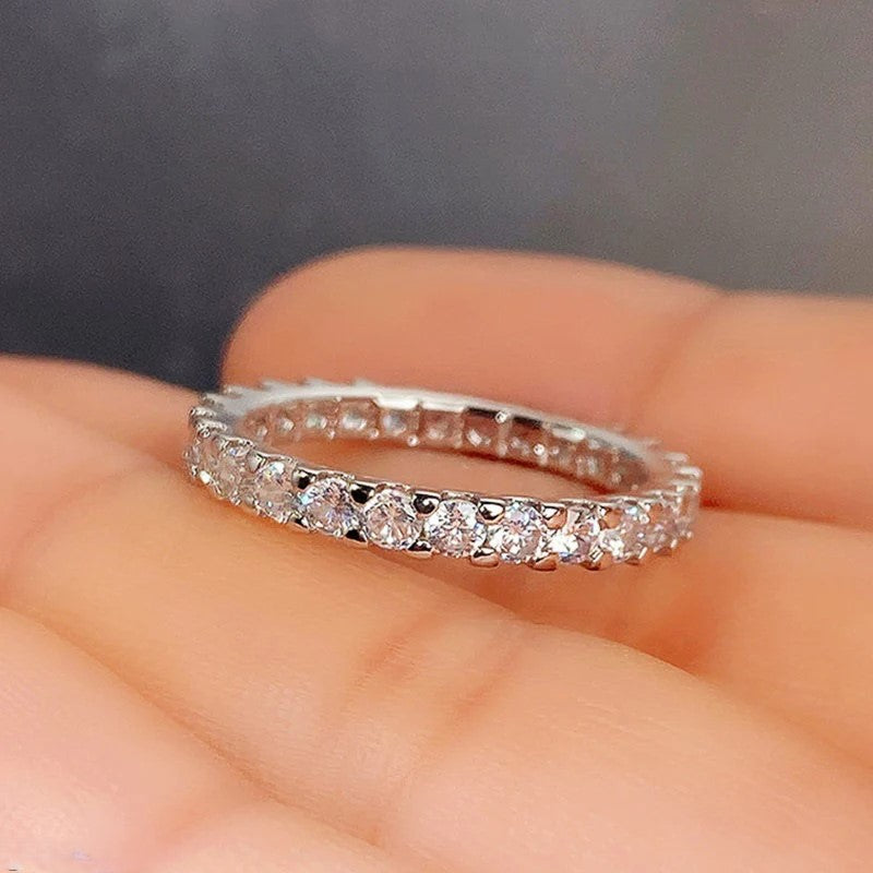Radiant Zircon Stone Band Ring