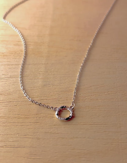 Silver Twisted Circle Pendant